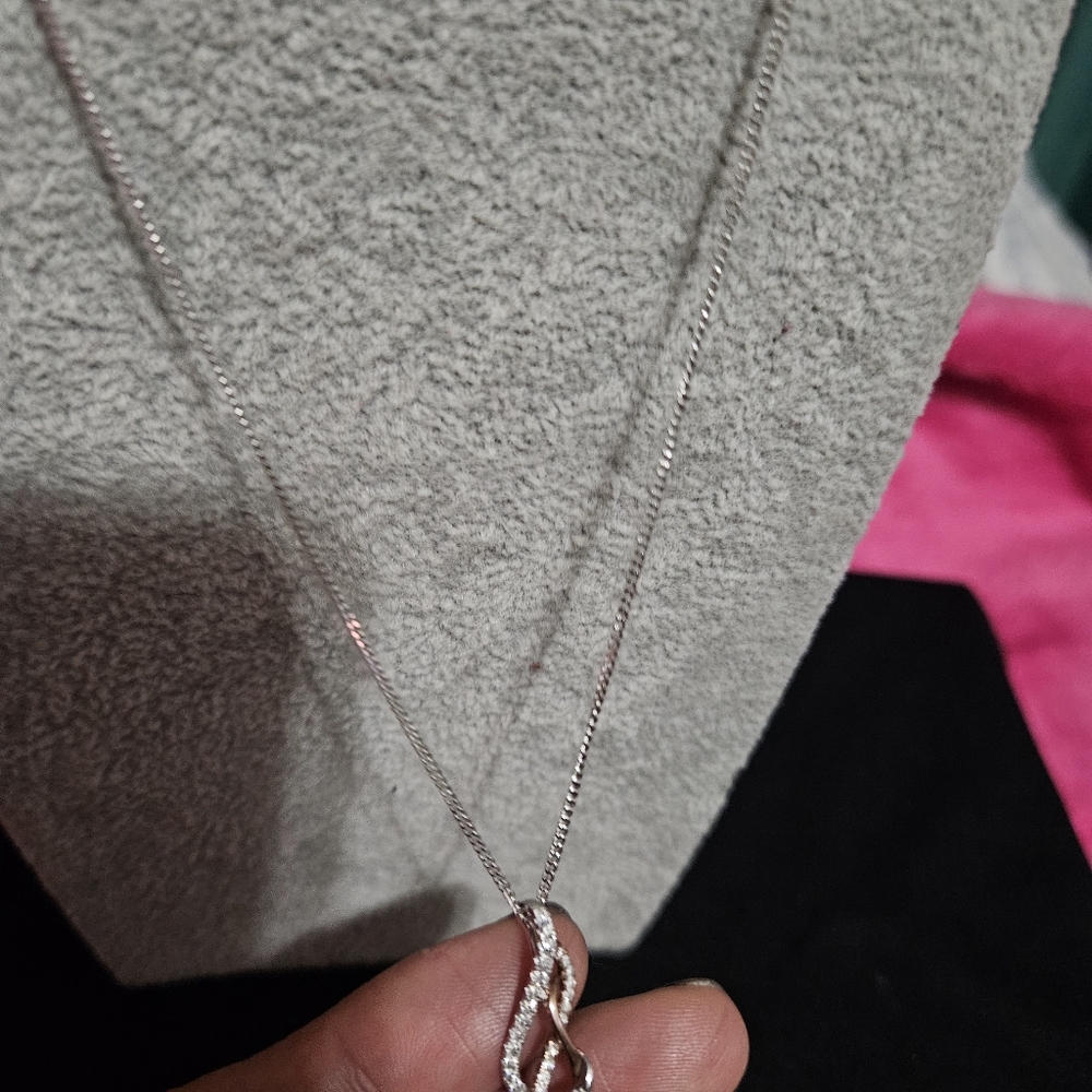 Sterling silver and rose gold tone necklace - Picture 4 of 5